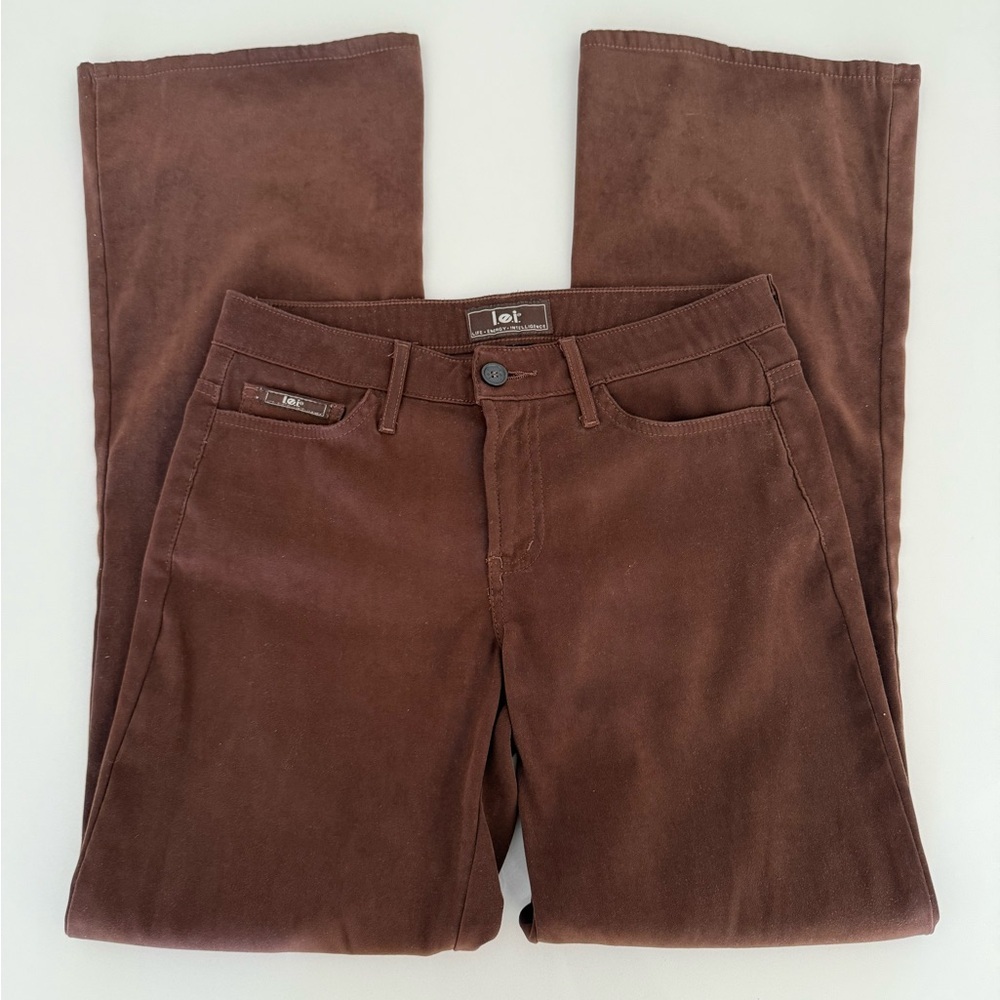 LEI Women's y2k 90s Vintage Soft Flare Leg Brown Jeans